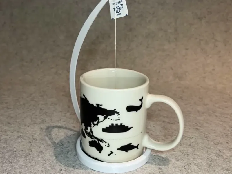 Tea bag cup holder hook