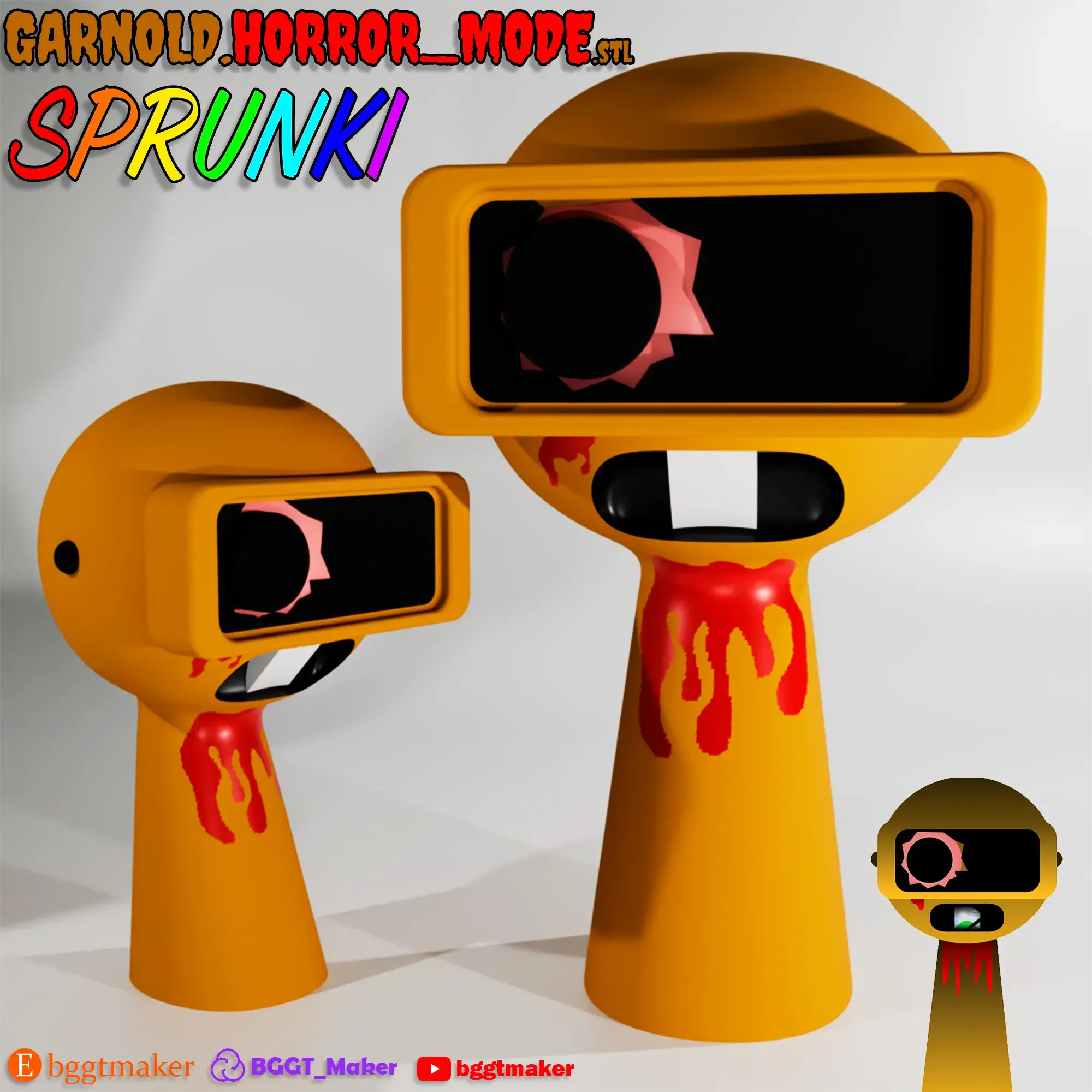Garnold HORROR SPRUNKI INCREDIBOX Gold Sprunki 3D Model STL