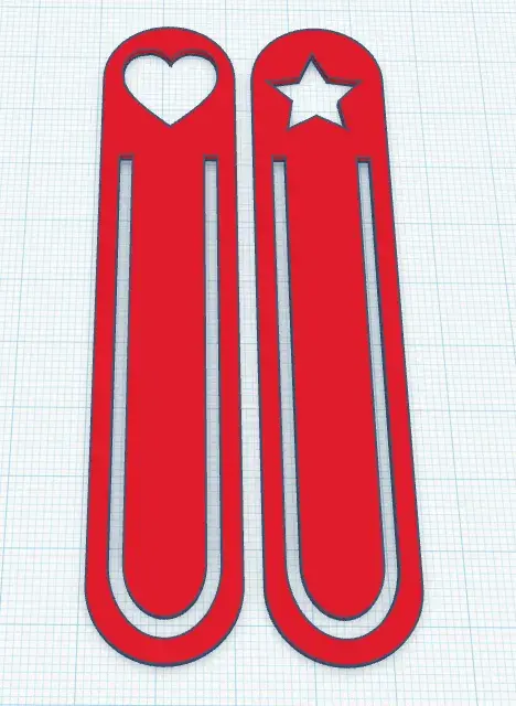 Bookmark with a star and with a heart