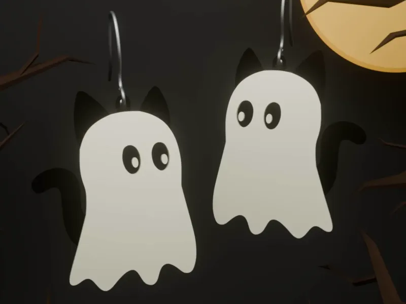 Pendientes de gato espeluznante | Serie de pendientes de Halloween