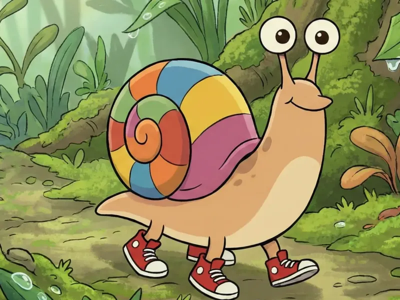 caracol con zapatillas 