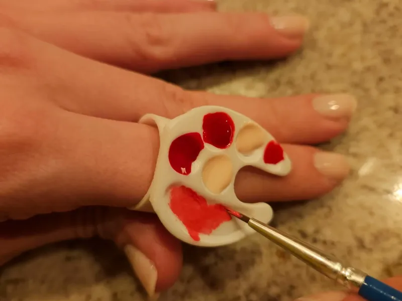Nail art palette ring