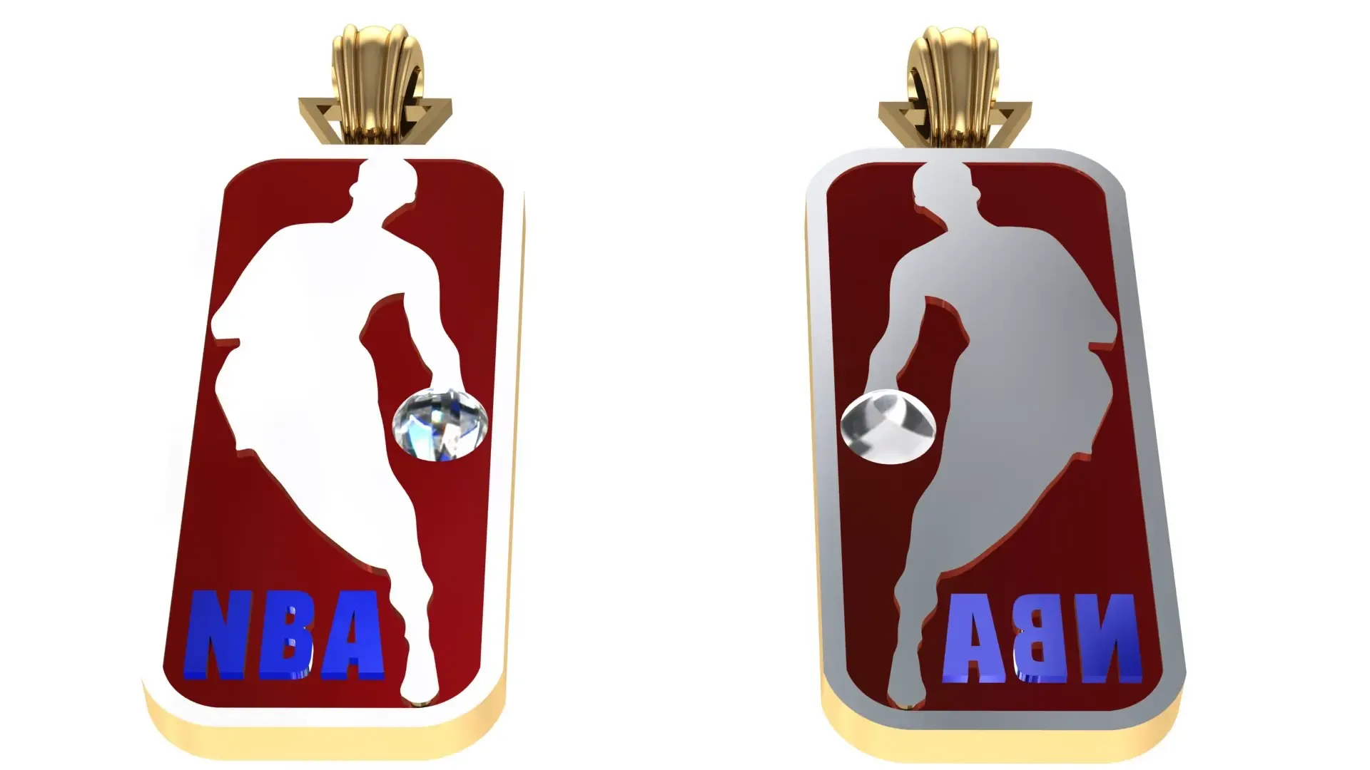 NBA LOGO Pendant with 2nd face reversible in mirror