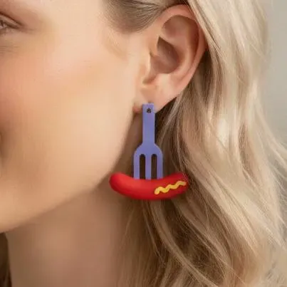 3D Printed Sausage Earrings