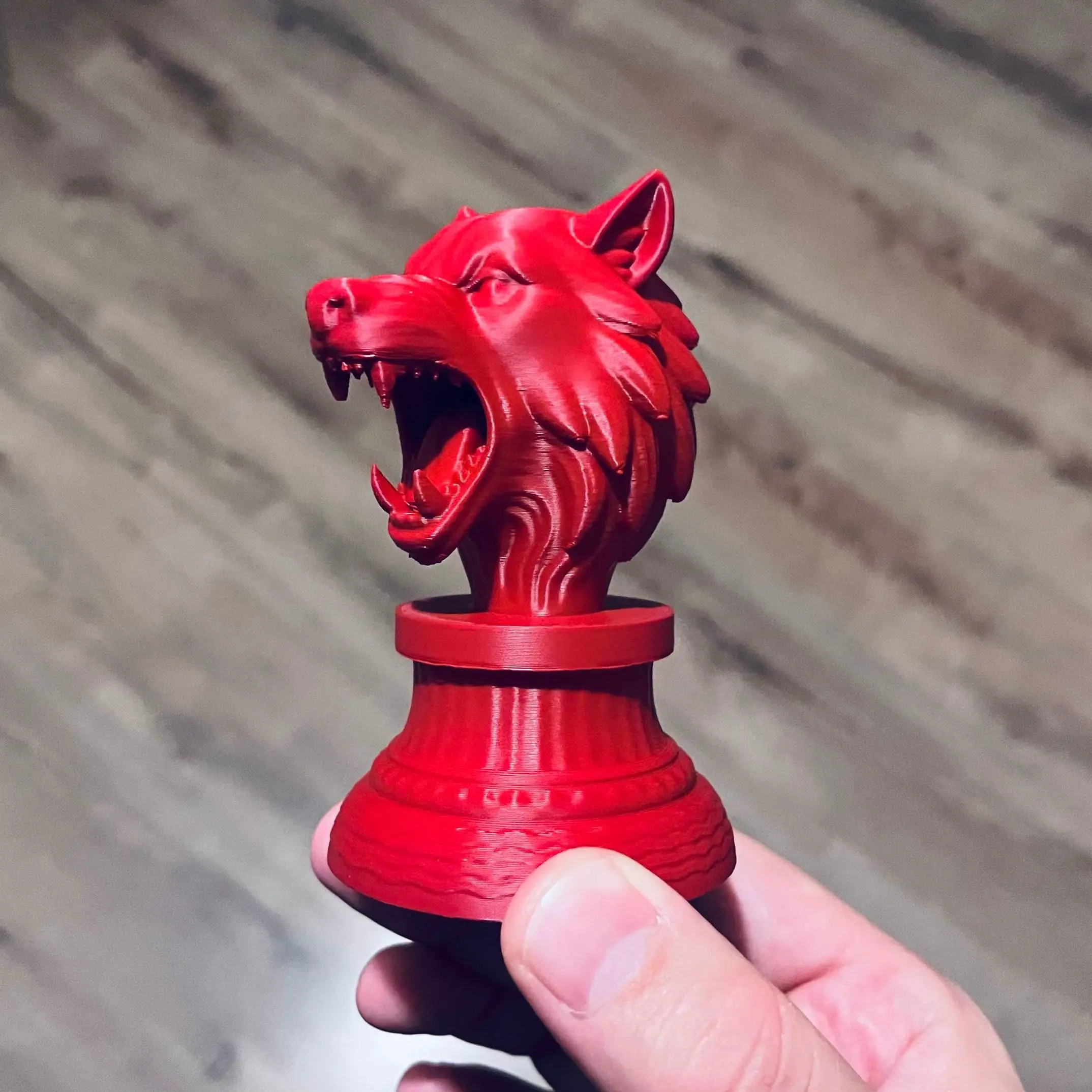Wolf stand animal miniature head sculpture
