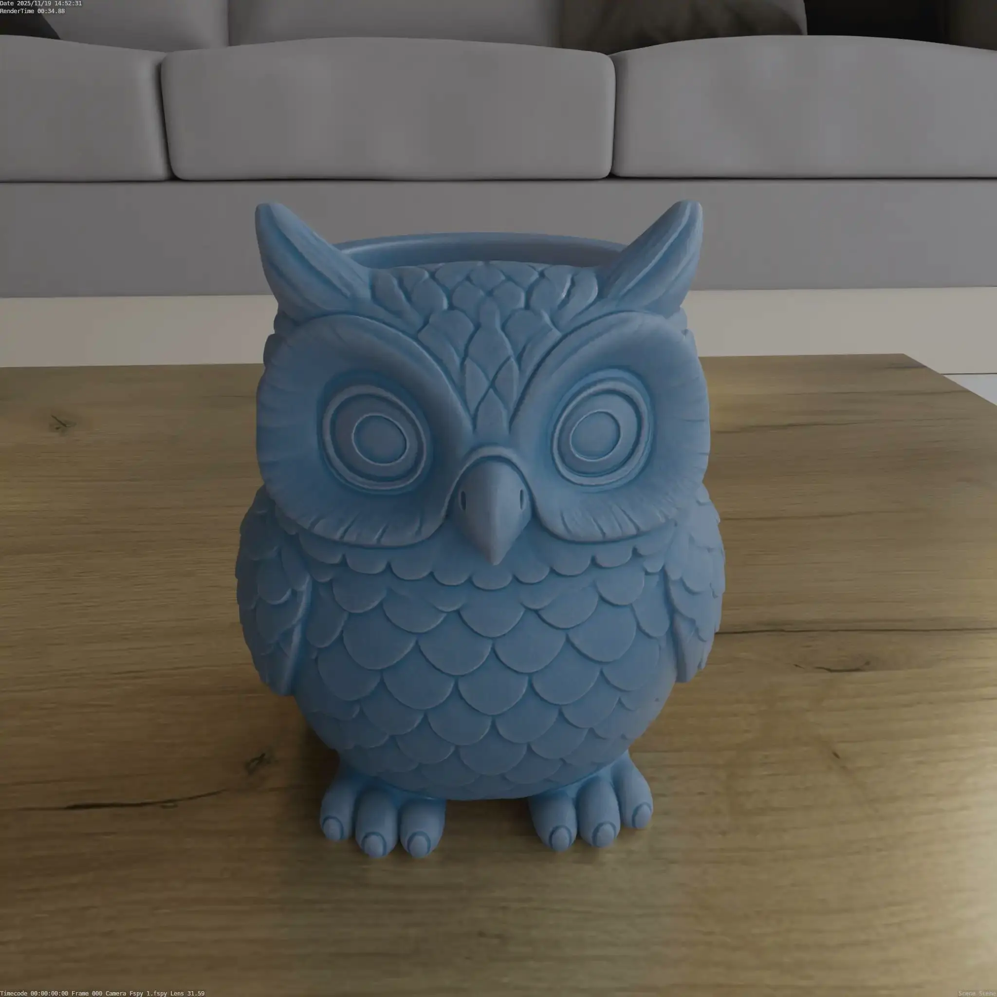 Cute Owl Planter STL File 3D Printable Model