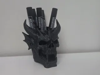 Halloween Devil Skull Pen Holder