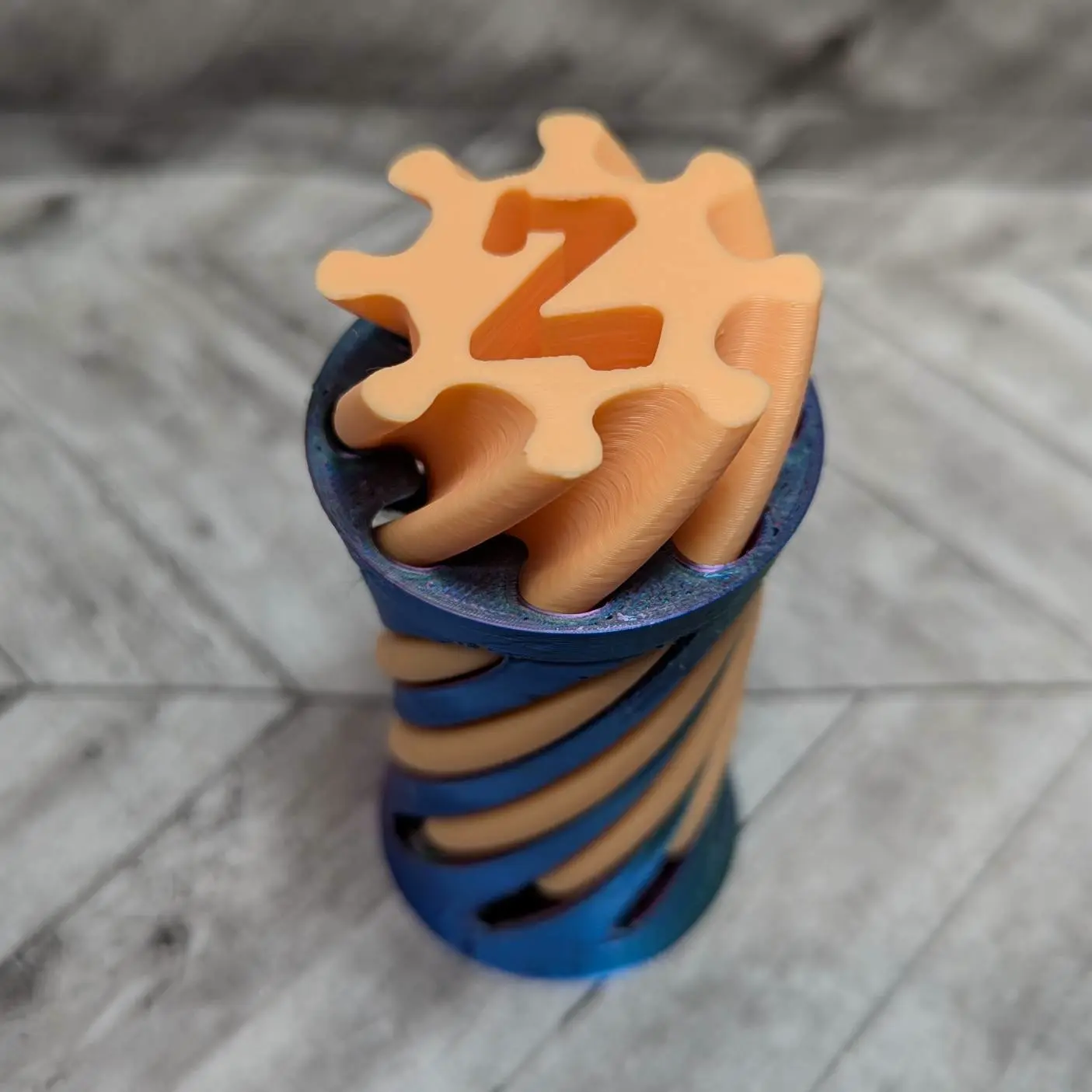 Spiral Vortex Fidget Letter Z - Passthrough Toy 180 deg