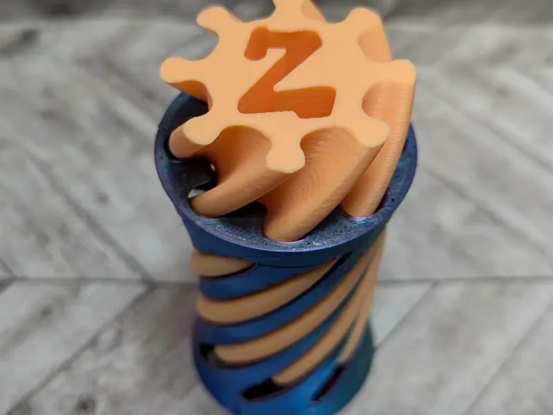 Spiral Vortex Fidget Letter Z - Passthrough Toy 180 deg