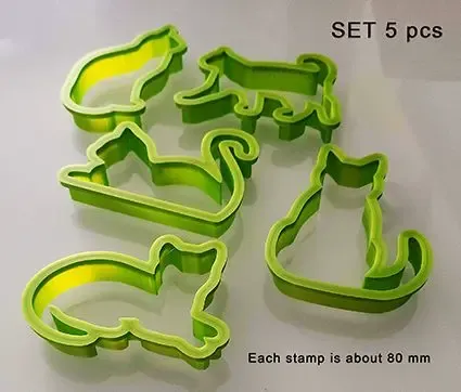 Cutiest Cat Cookie Cutters (set of 5 pcs)
