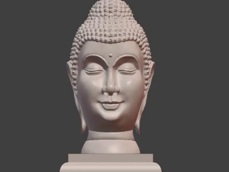 Serene Buddha Head 3D Model – Sculpted Calmness