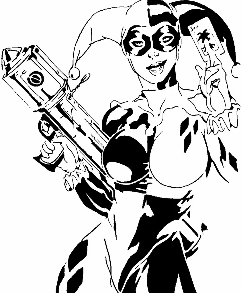 Harley Quinn stencil 3