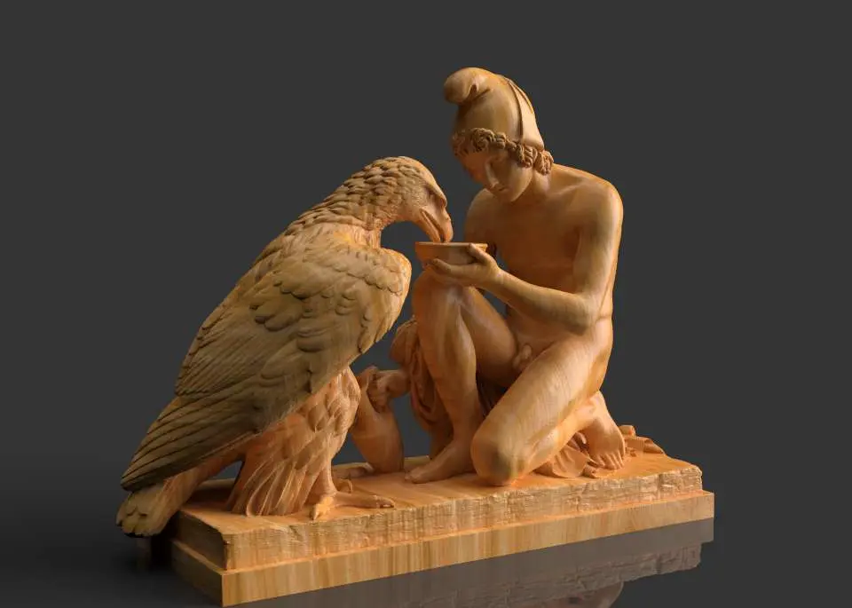 Ganymede and the eagle Jupiter statuette