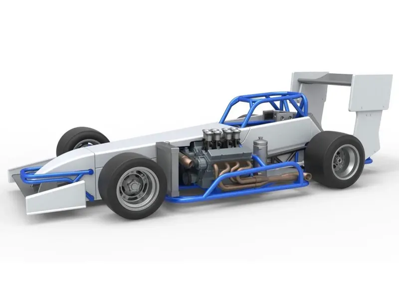 Supermodified front engine race car V4 Scale 1:25