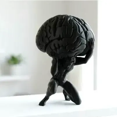 Atlas Brain Sculpture - Surreal Symbolic Art