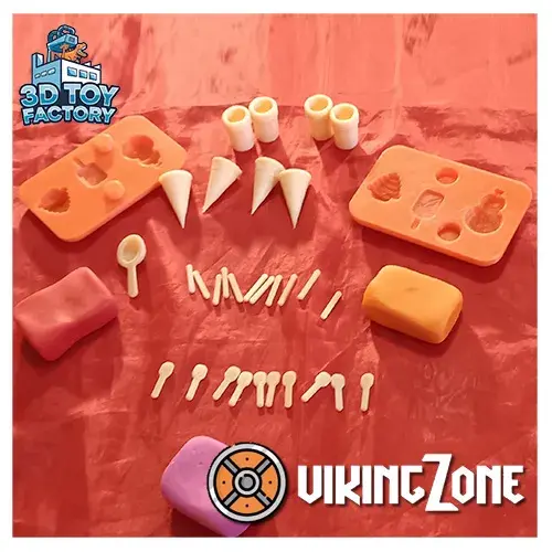 🍦 Complete Play-Dough Ice Cream Kit - Molds, Cones, Spoons,