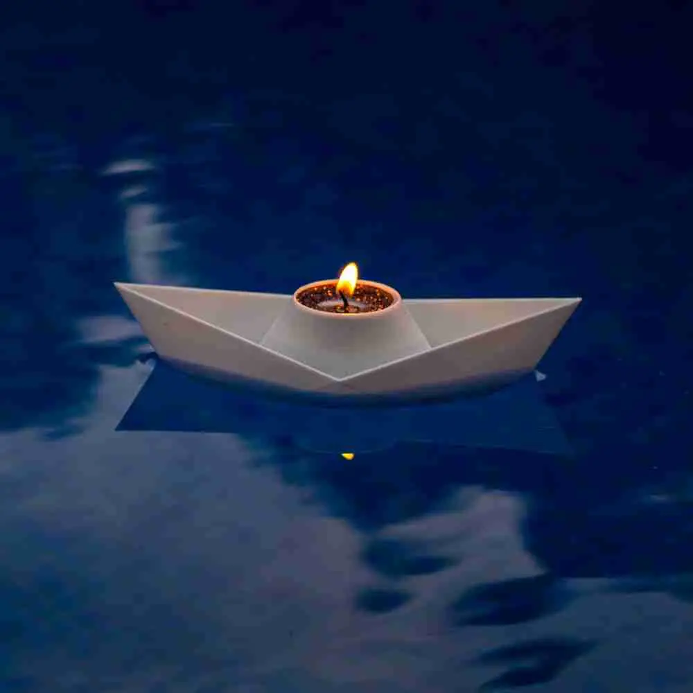 Candle holder - floating paper boat