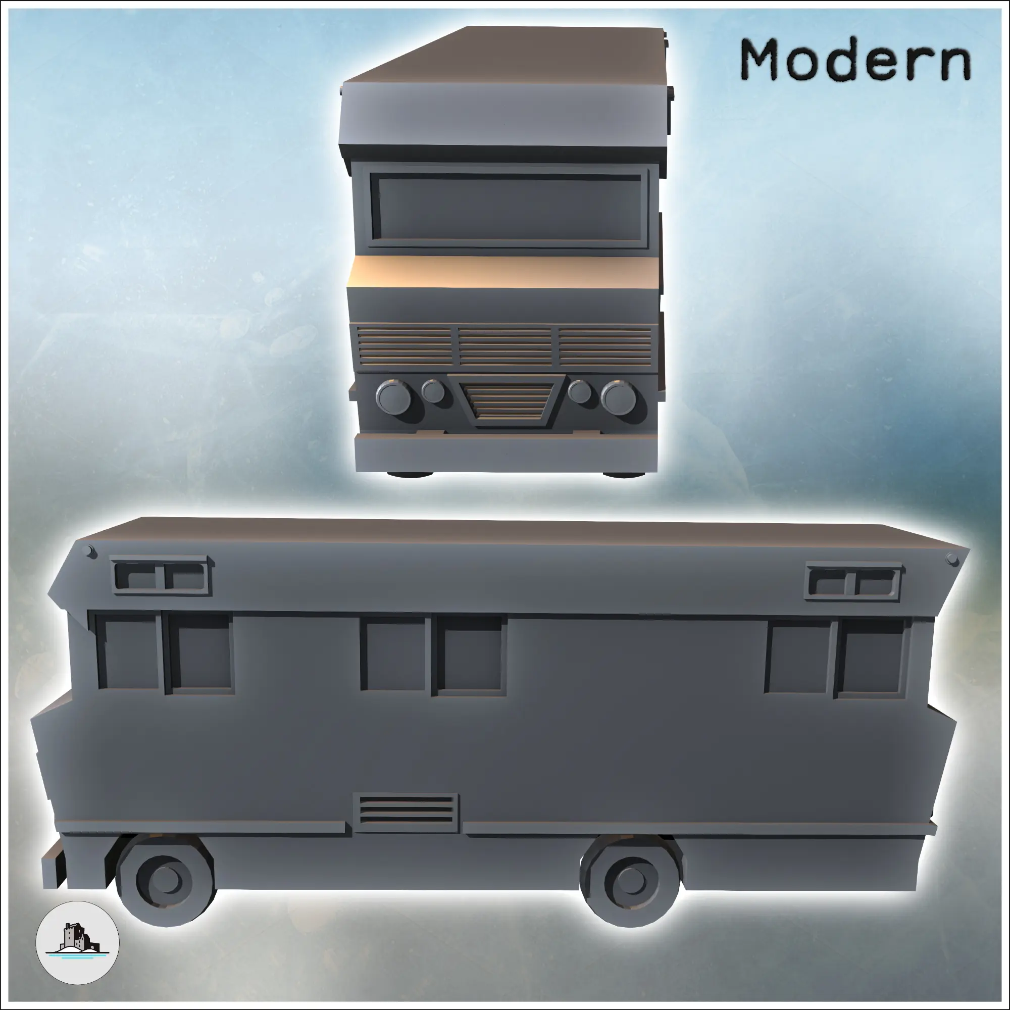 Modern caravan with multiple windows and side door (3) - min