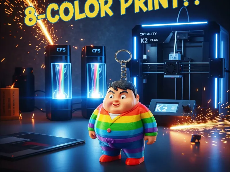 👀 PRUEBA 8 COLORES 2 CFS K2 Plus 🔥 ¡Llavero Épico! 🖨️ Fat Boy