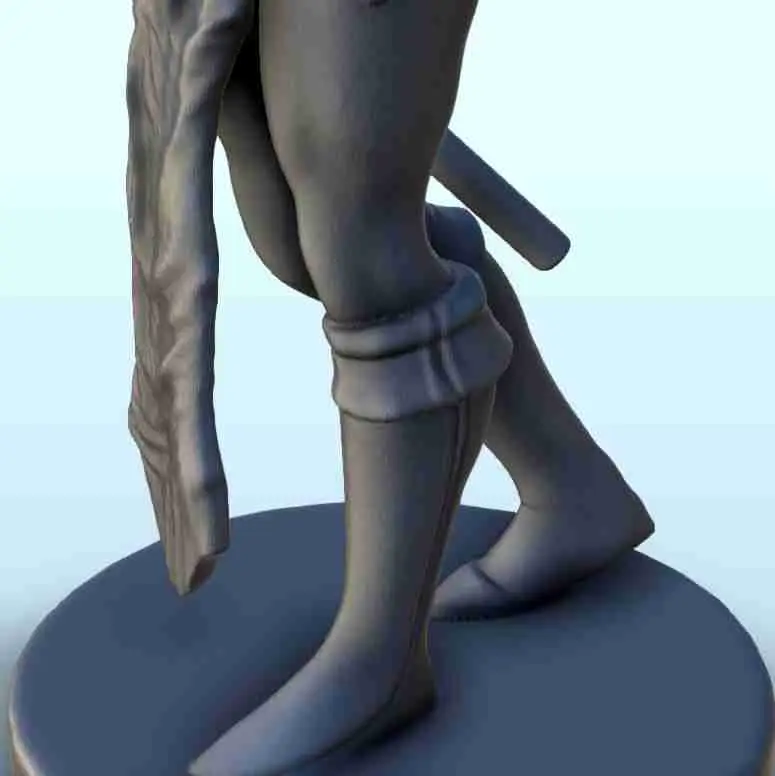 Sexy female warrior with bludgeon and armour 8 - miniatures