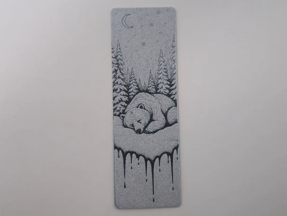 Sleeping Bear Hibernation Winter Bookmark
