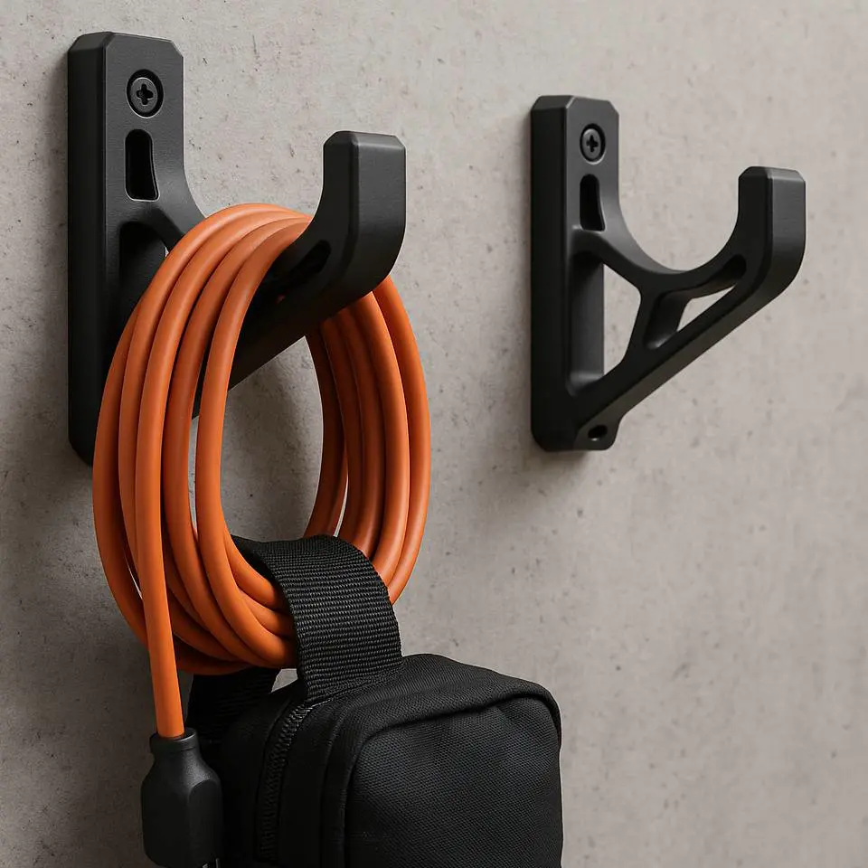Garage Wall Hook (V3) for Cables, Hoses & Extension Cords STL