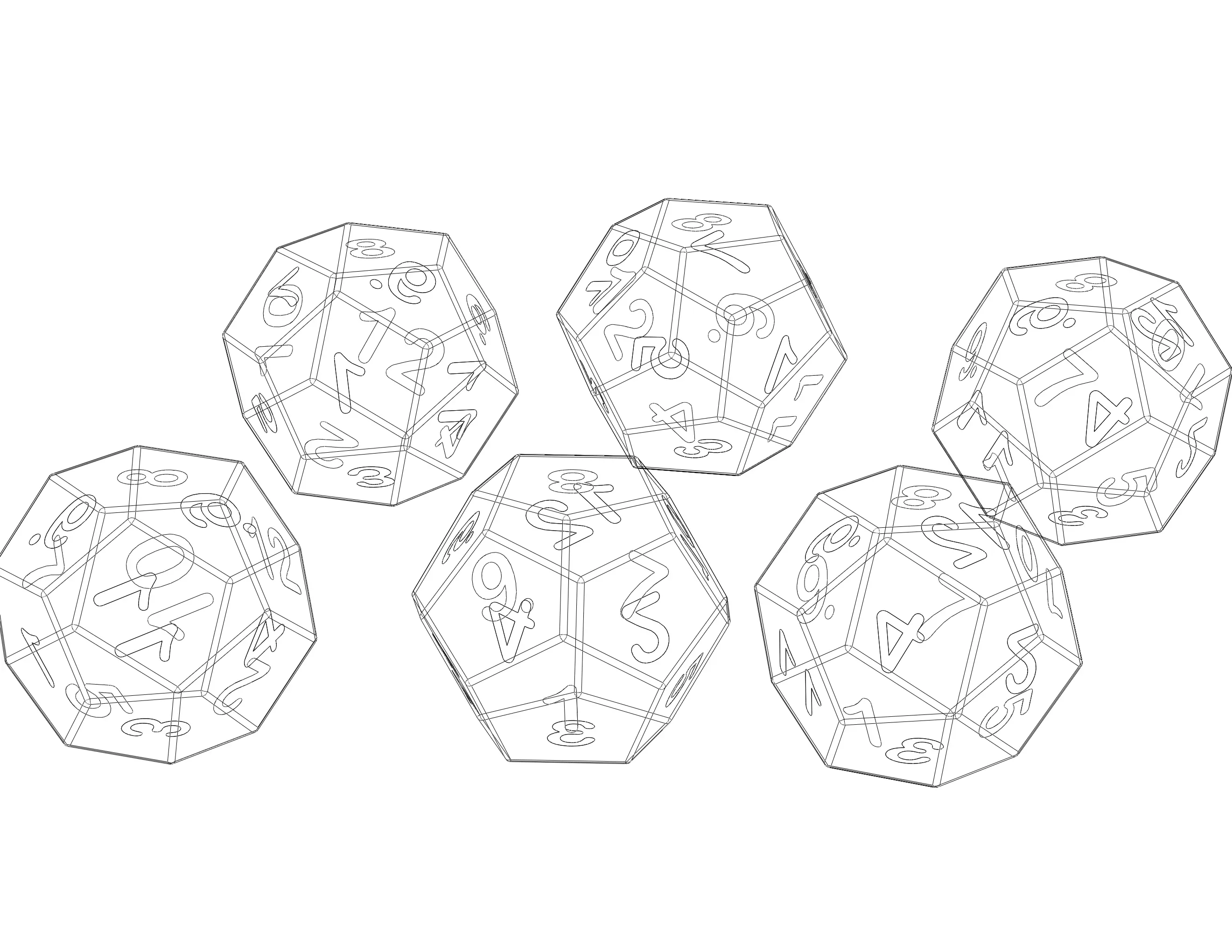 12 Sided Game Dice 6 Colors