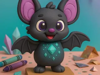 Cute Bat Figurine