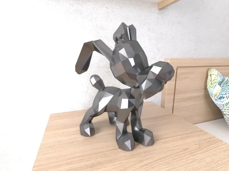 Idefix Dog  Lowpoly Low Poly
