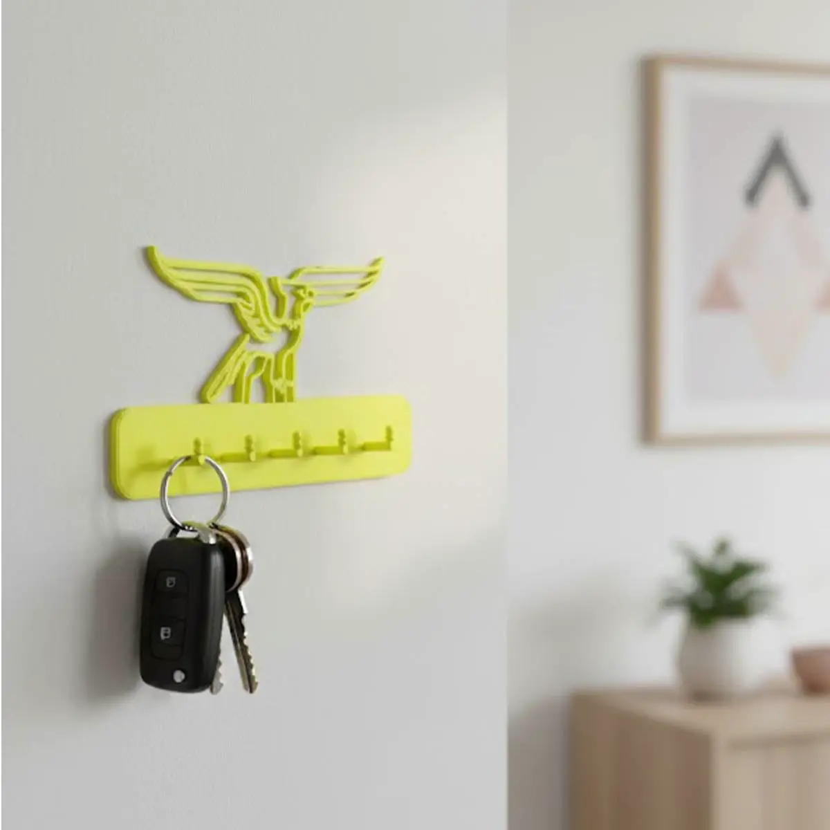 Modern Wall-Mounted Key Holder – Minimalist 3D Printable Ent
