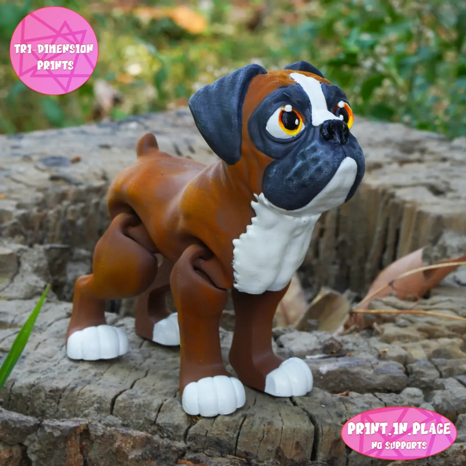 PRINT IN PLACE CUTE FLEXI BOXER DOG
