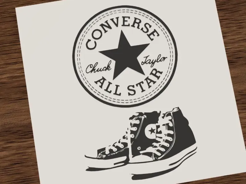 Converse logo and shoes