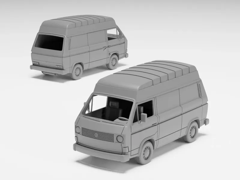 VW T3 Panel Van - H0 Scale Van Model Kit