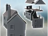 Set of two damaged buildings with visible interiors double c-2