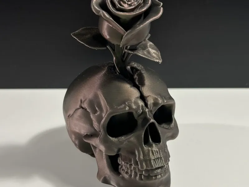 Teschio con Rosa in Fiore