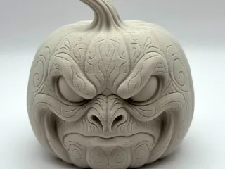 Angry Pumpkin Ornament
