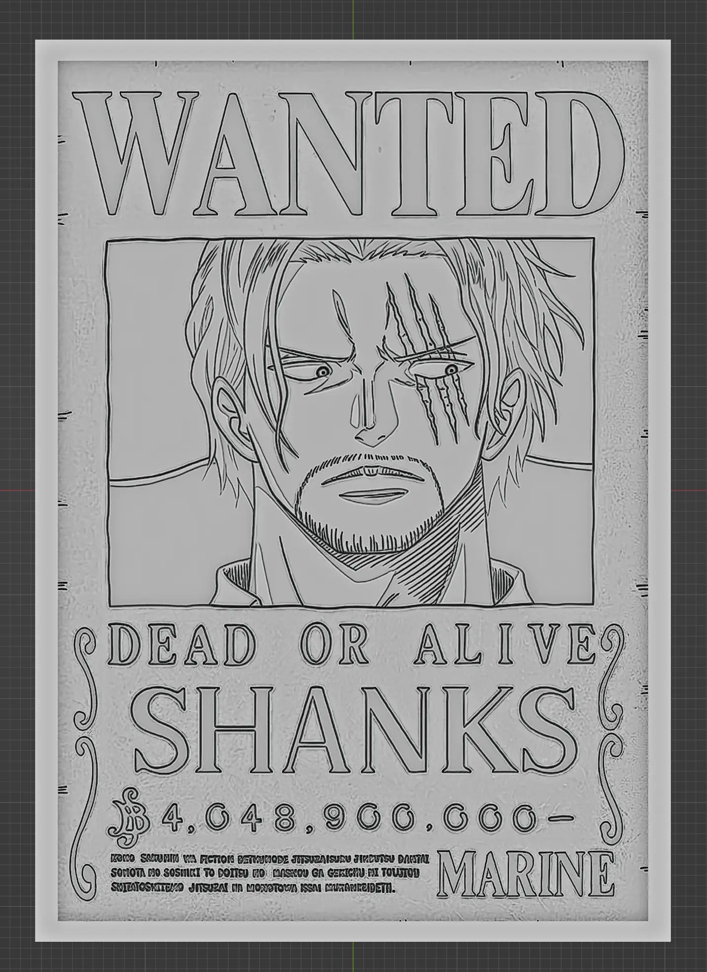 Characters & Creatures STL indir - shanks - tek parça - aranan