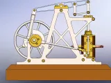 single cylinder balance beam steam engine-3
