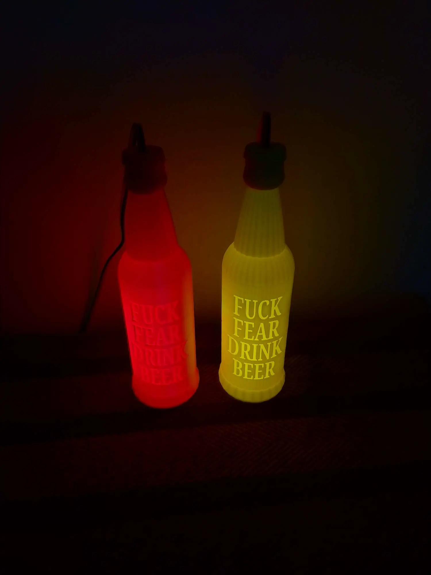 fuck fear drink beer lampshade 