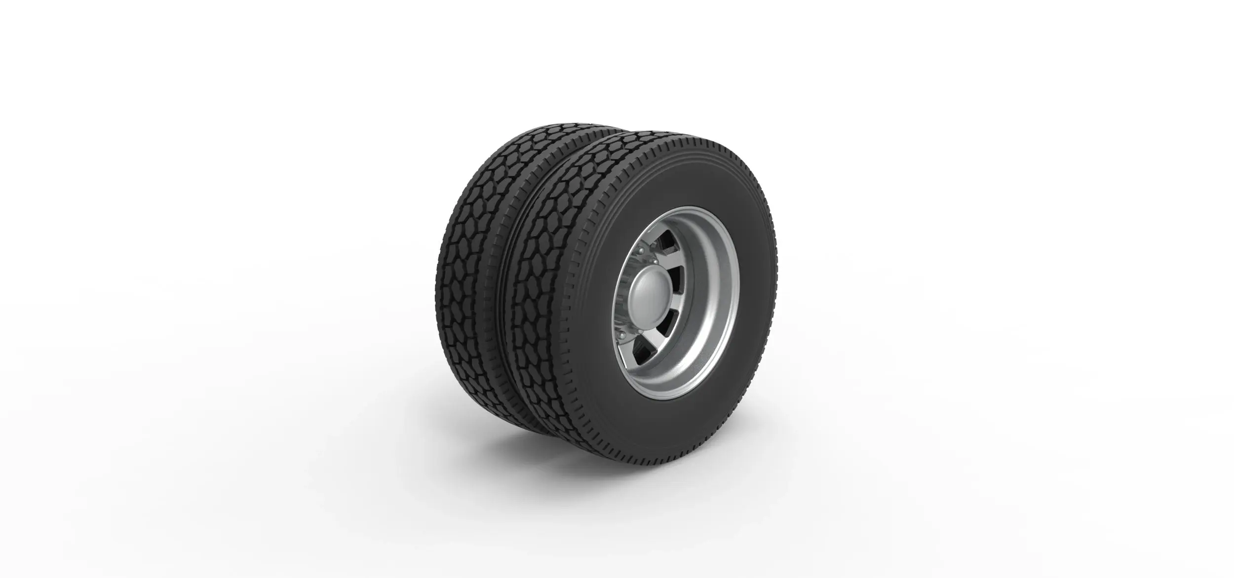Rear custom wheel of semi truck V18 Scale 1:25