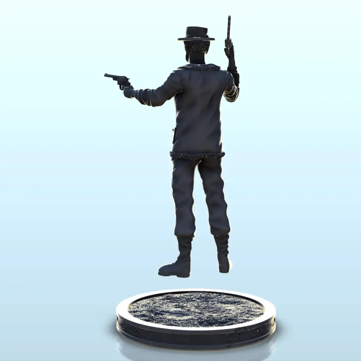 Cowboy with jacket, hat and two guns (3) - Old West Figure