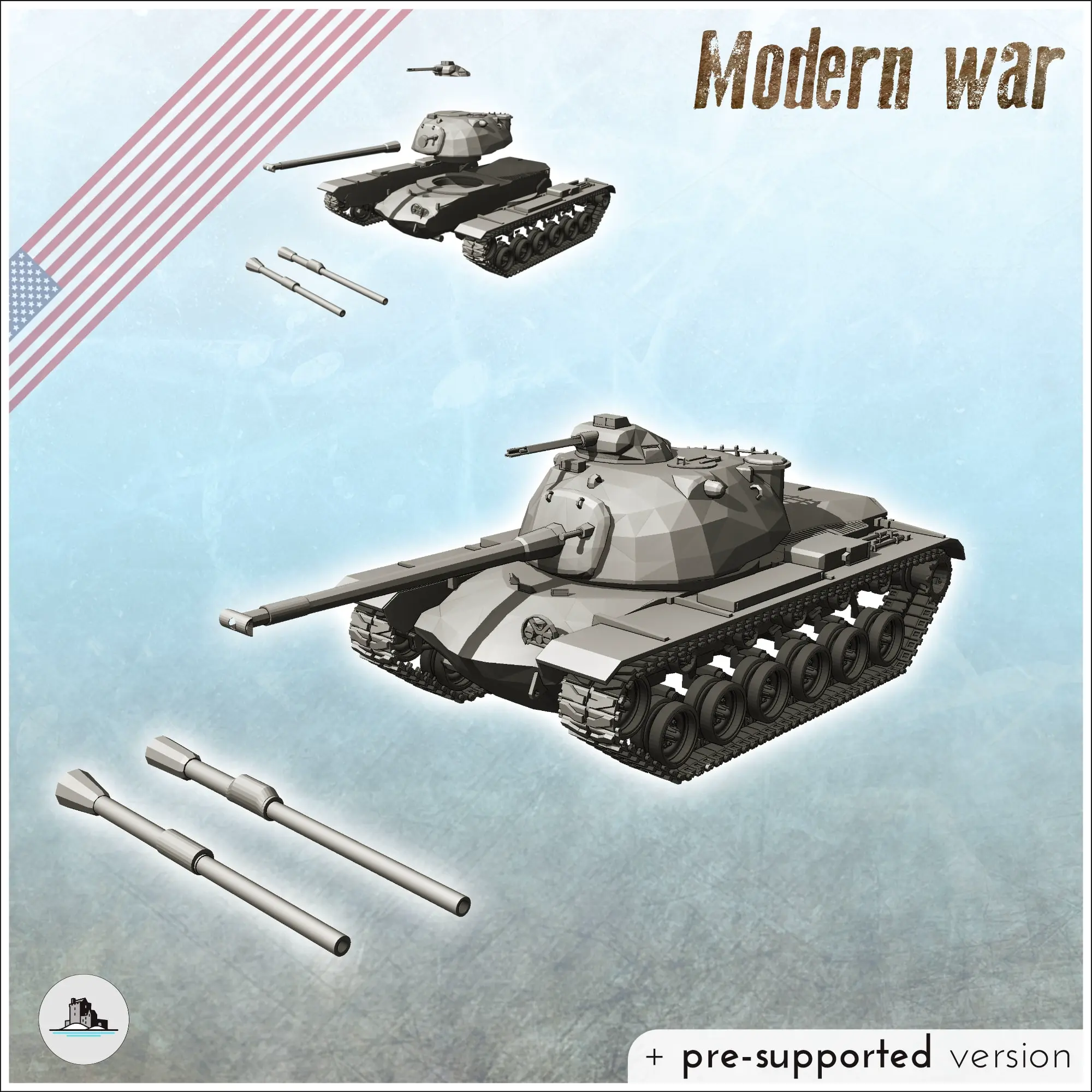 M48 Patton heavy tank - miniatures warhammer tabletop scener | 3D ...