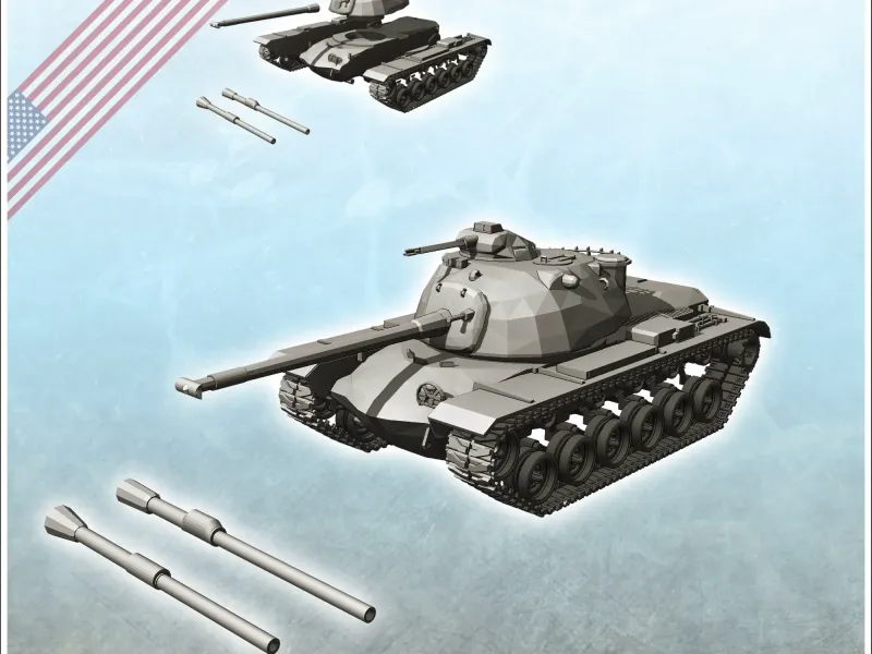 Tanque pesado M48 Patton - miniaturas warhammer cenário de mesa