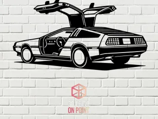 DELOREAN  - 2D WALL ART #1