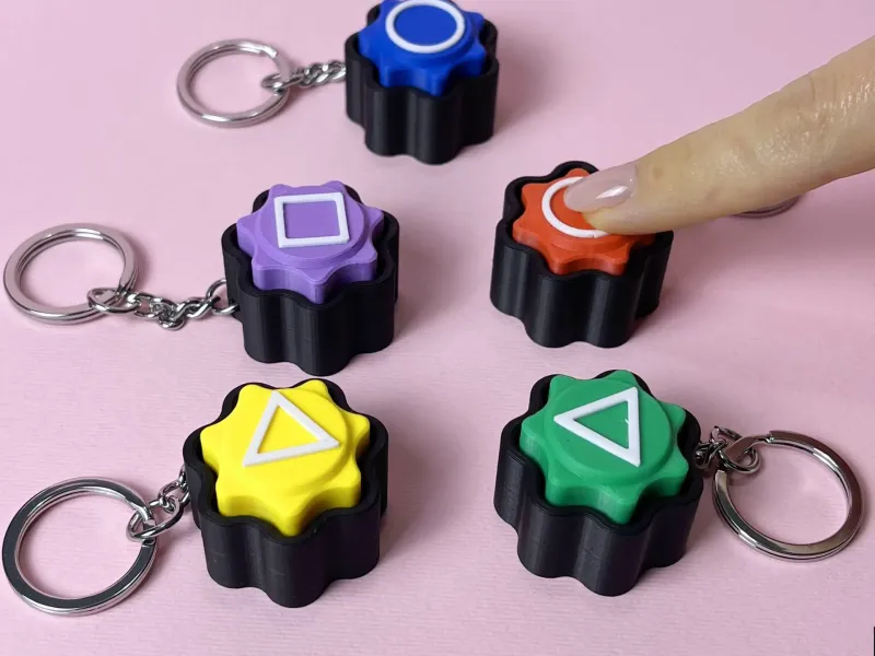 Juguete para atrapar Gonggi de El Juego del Calamar, Llavero Clicker