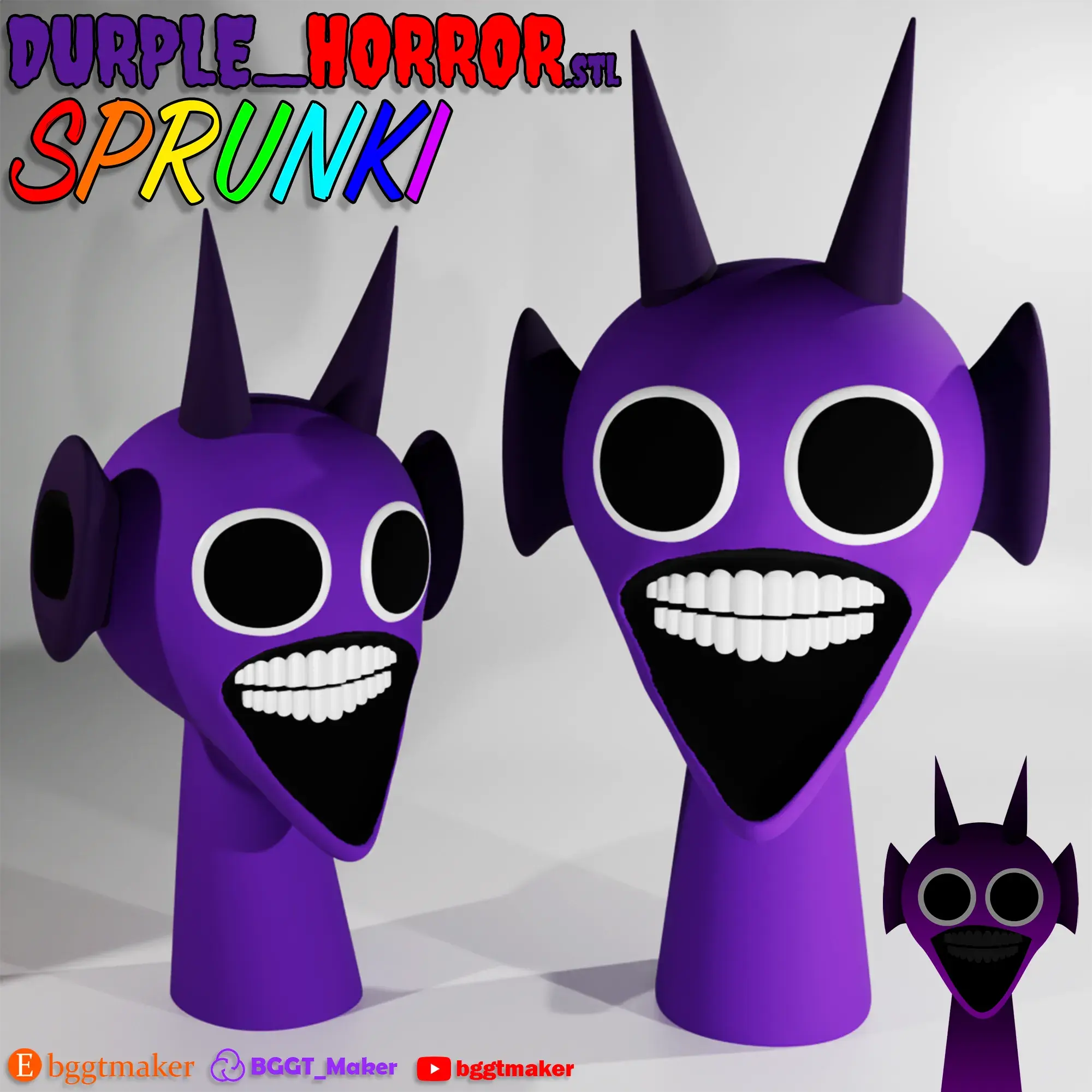 DURPLE HORROR SPRUNKI INCREDIBOX Purple Sprunki 3D Model STL