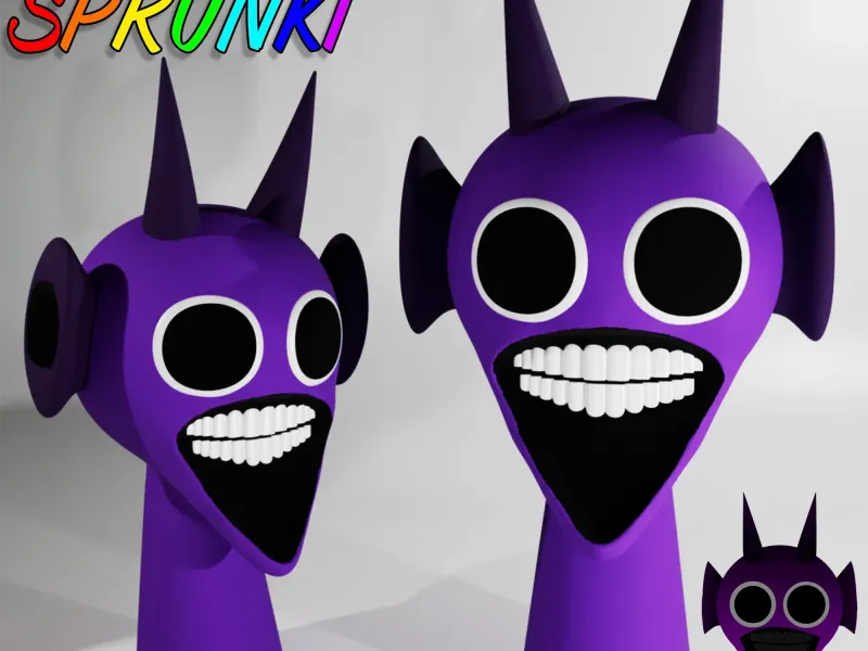 DURPLE HORROR SPRUNKI INCREDIBOX Purple Sprunki 3D Model STL