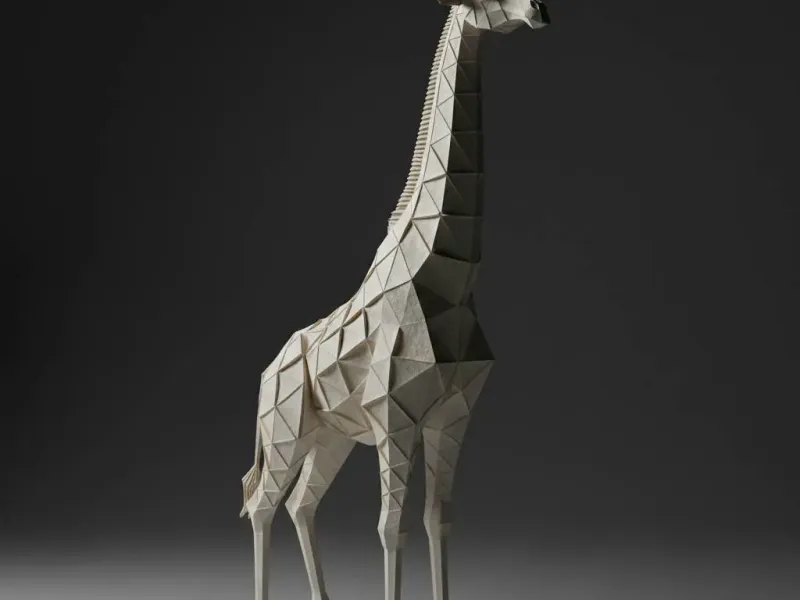 Low Poly Giraffe Sculpture – Geometric Safari Animal Art
