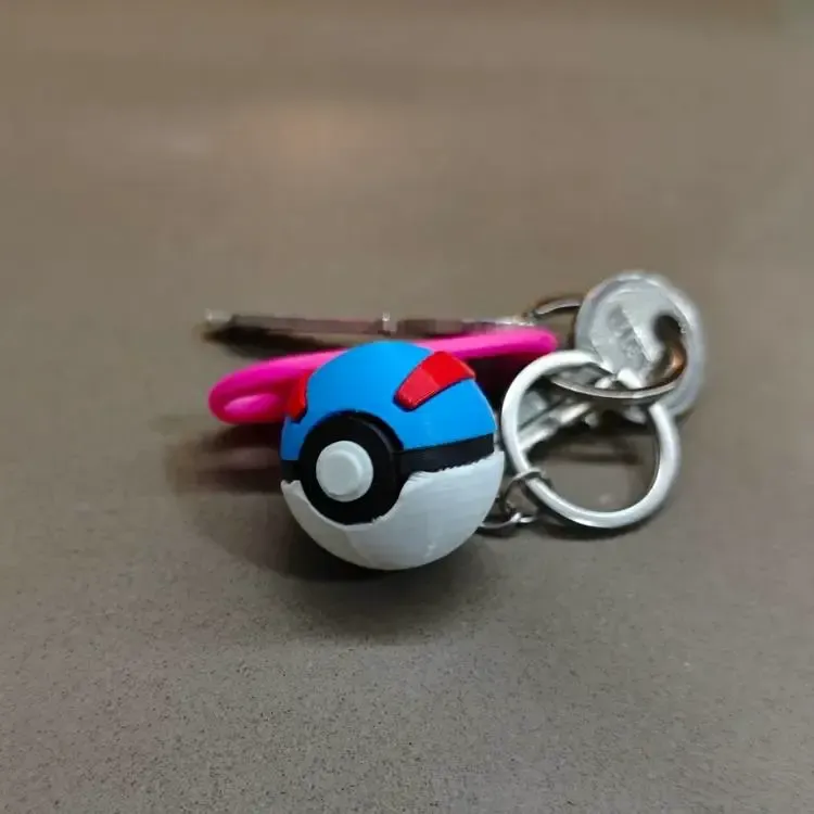 Llavero Pokébola Great Ball – Impresión por partes