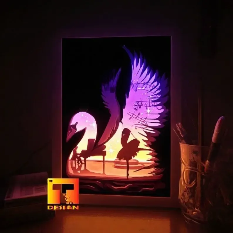 Ballet Dancer Swan on Stage light box